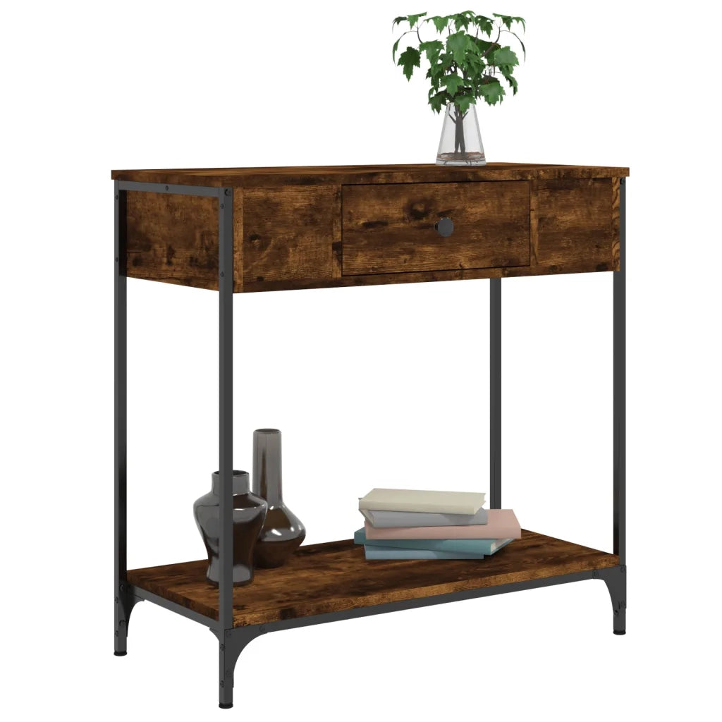 Tavolino Consolle-Tavolino da soggiorno-Tavolo Rovere Fumo 75x34,5x75cm Legno Multistrato 997697