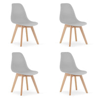 Valora KITO SEDIA Sala da pranzo ergonomica in legno grigio x4