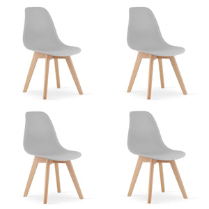 Valora KITO SEDIA Sala da pranzo ergonomica in legno grigio x4