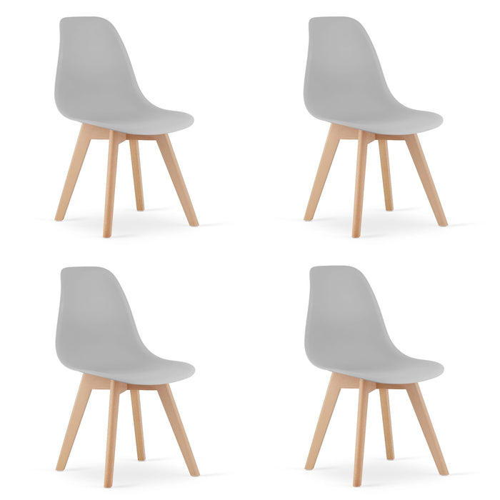 Valora KITO SEDIA Sala da pranzo ergonomica in legno grigio x4