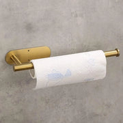 Sostegno per rotoli di cucina e carta, adesivo, supporto pratica sotto il mobile, acciaio inossidabile, oro