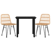 Set da pranzo da giardino per esterni 3 pezzi in resina intrecciata 02_0013683