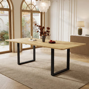 Tavolo da pranzo allungabile 140/180/220x80 cm; rettangolare per 6-10 persone; gambe in metallo; effetto legno naturale