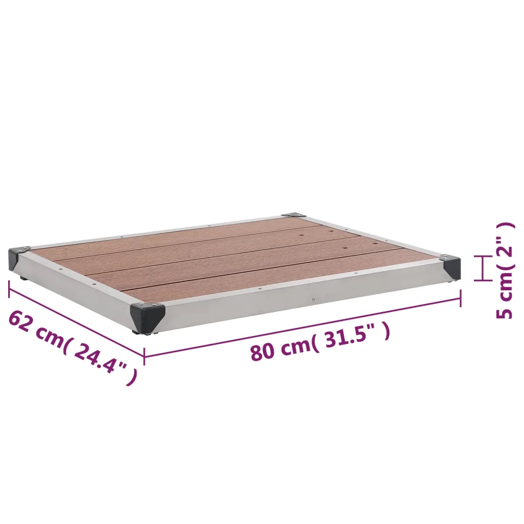 Piatto Doccia da Esterni in Acciaio Inox WPC 80x62 cm Marrone
