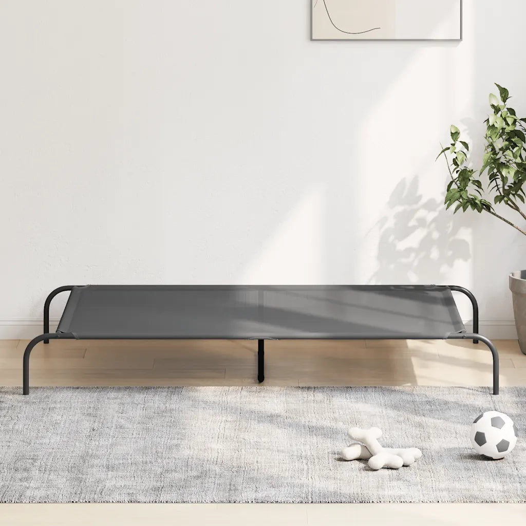 vidaXL Cuccia per Cani Rialzata Grigia 150x90x20cm Textilene e Acciaio