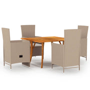 Set Mobili da Pranzo per Giardino 5 pz Beige  cod mxl 45991