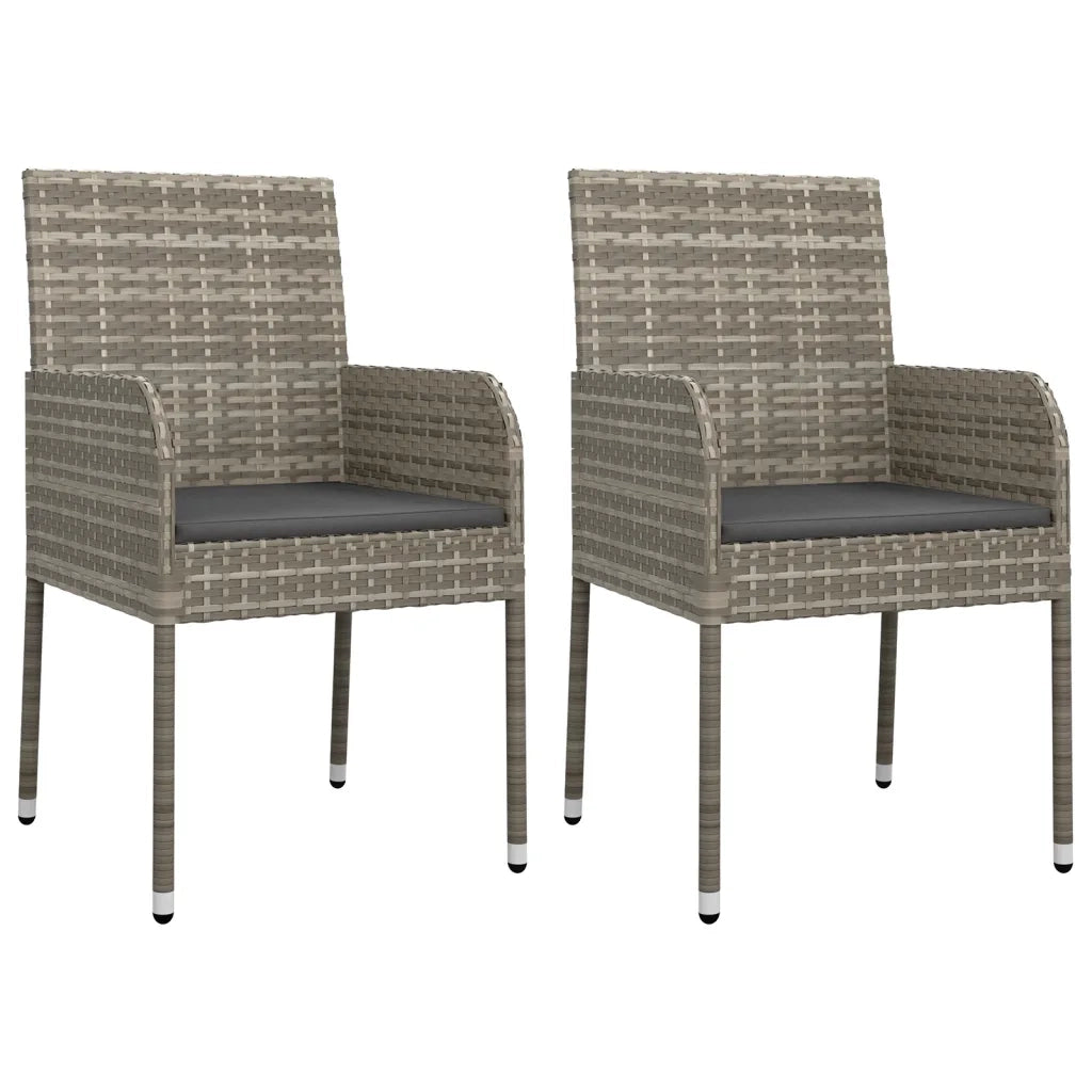 Set da Pranzo da Giardino 9 pz con Cuscini in Polyrattan Grigio 3213513