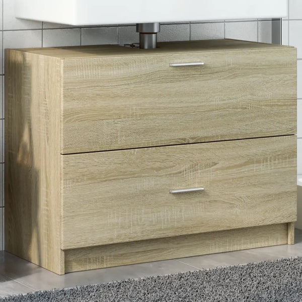 Mobile Sottolavabo-Armadietto da bagno Rovere Sonoma 78x37x59 cm in Truciolare