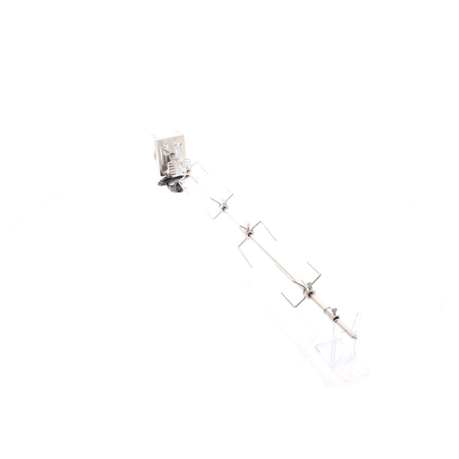 Girarrosto da barbecue 112 cm 230 V, Spiedo in acciaio inox con 4 forchettoni carne