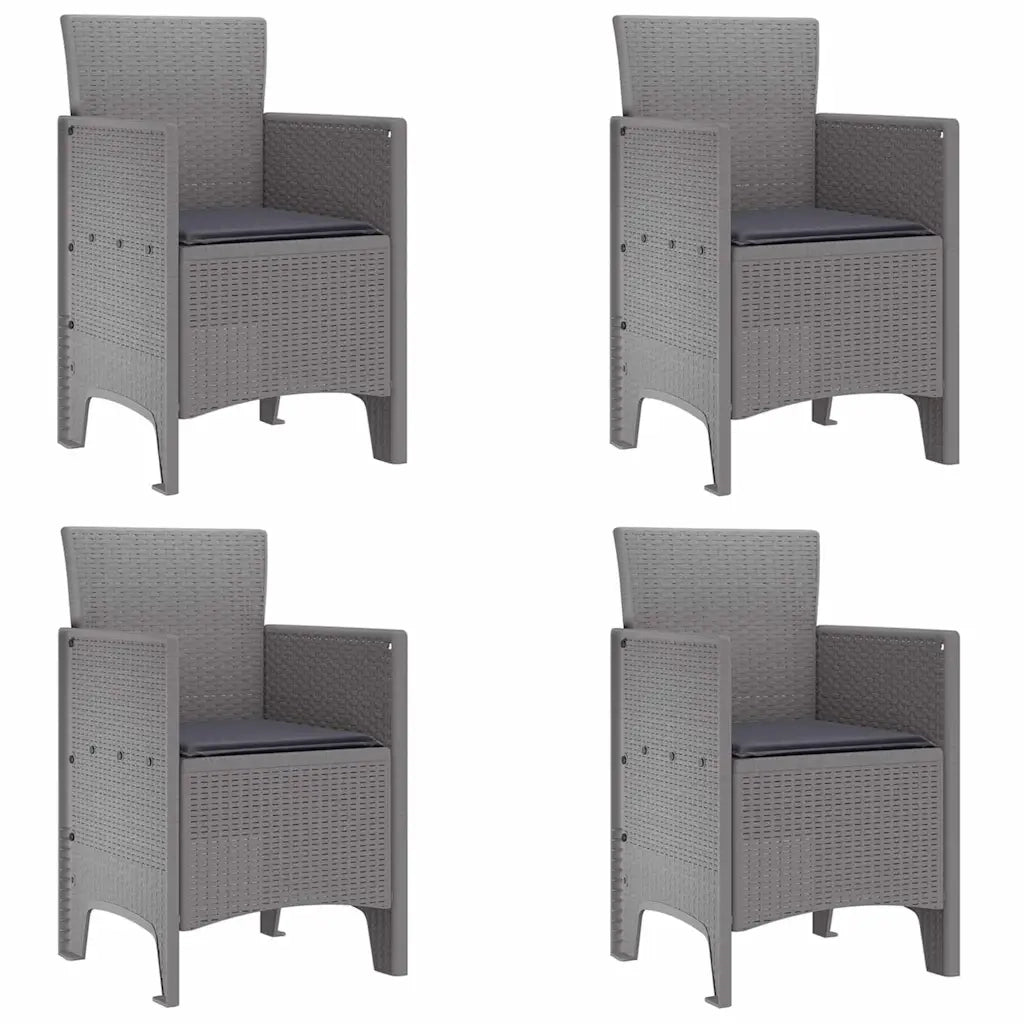 Set da Pranzo per Giardino 5 pcs Grigio chiaro Polipropilene