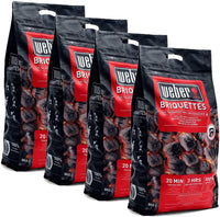 Bricchetti di Carbone Weber da 8Kg Accessori Barbecue 3 4 Sacchi Carbonella Quantità: 4 Sacchi