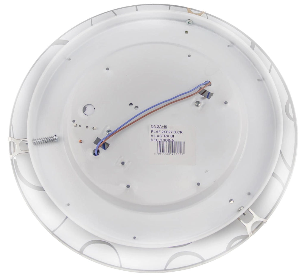 ONDA LAMPADA PLAFONIERA 2 LAMPADINE E27 40 CM ONDINA