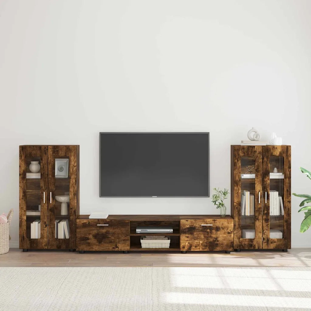 Set mobile TV con cassetto FLORIN Rovere fumé Legno multistrato