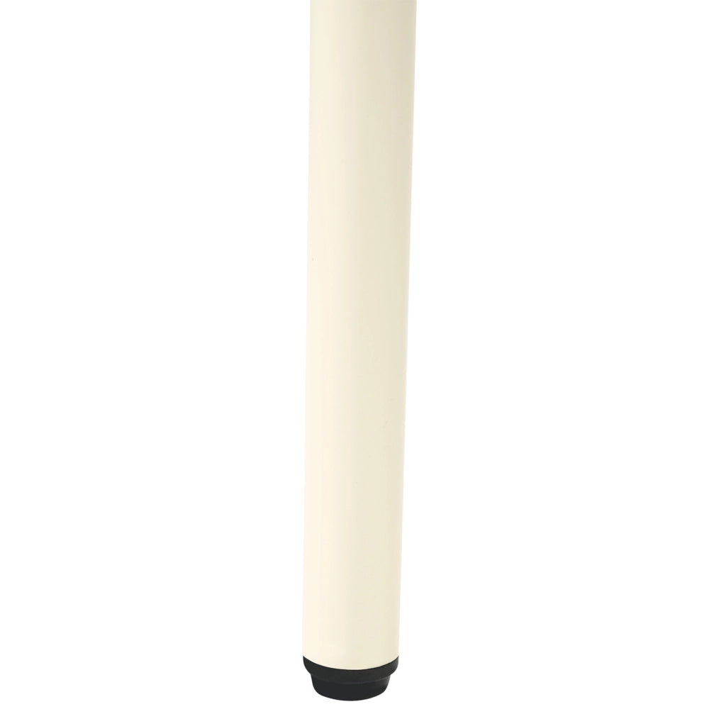 Set di 2 sedie da pranzo in bouclé beige chiaro senza braccioli con gambe in ferro e cappucci protettivi design retrò per sala da pranzo