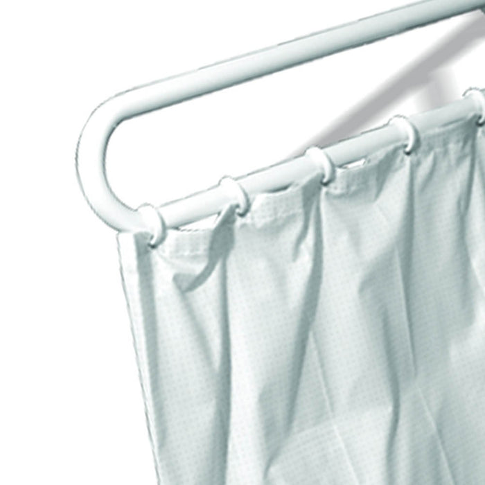 Maniglione ribaltabile reggitenda per doccia in inox bianco di cm 90