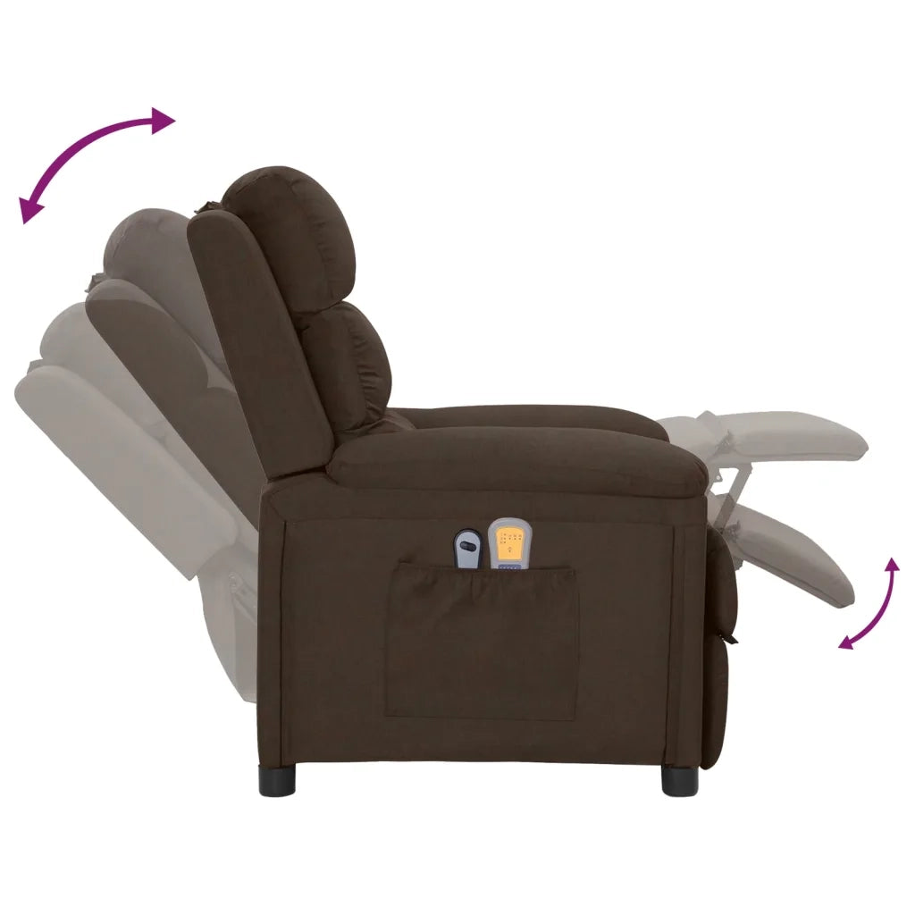Poltrona Massaggiante Elettrica Marrone scuro in Tessuto cod mxl 31697