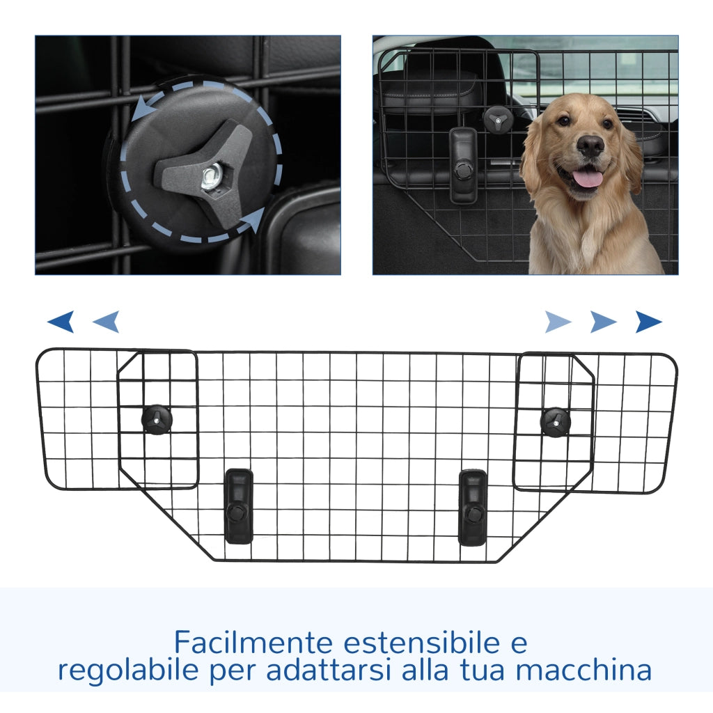 Griglia Divisoria Auto Universale per Cani ¨C Xylo ¨C Metallo Regolabile 90-120 cm