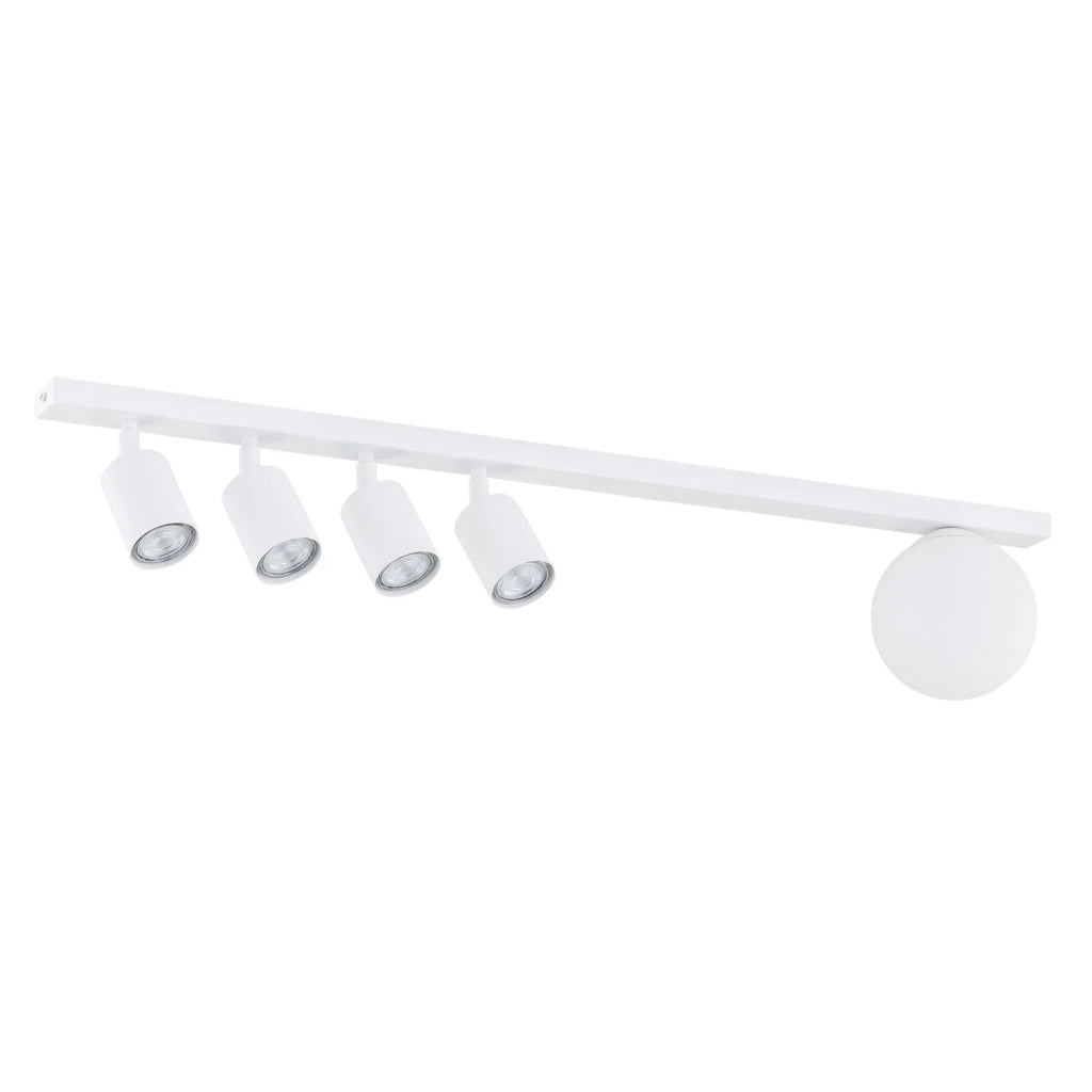 Plafoniera Minimal 5 Luci Sobek In Acciaio Bianco E14+Gu10