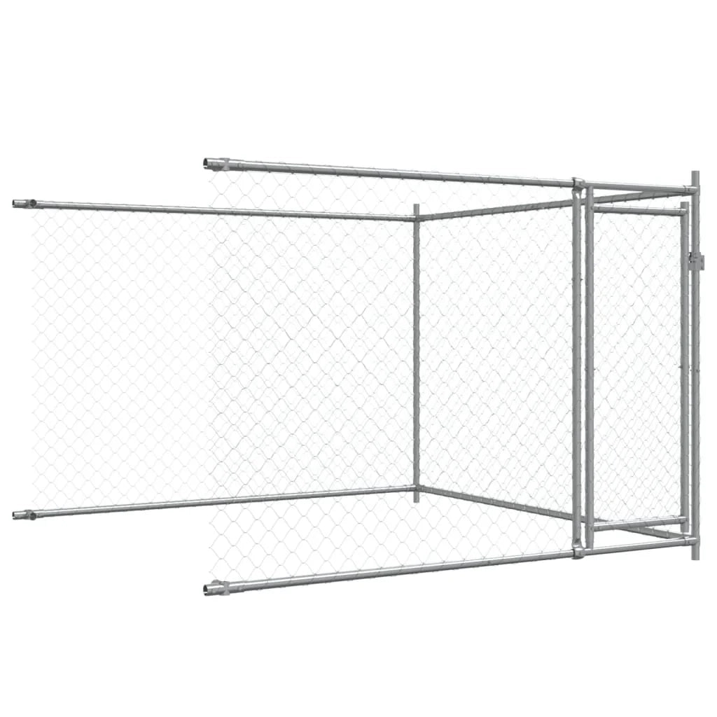 Trasportino per cani con porte 6 x 2 x 1,5 m acciaio zincato grigio 02_0041625