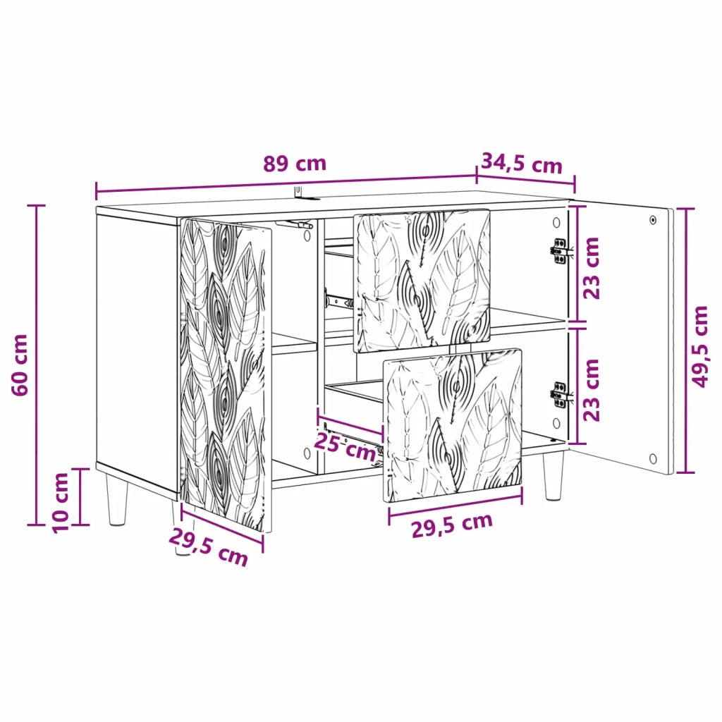 Credenza Rovere Fumo 89 x 34,5 x 60 cm Legno ingegnerizzato 895120