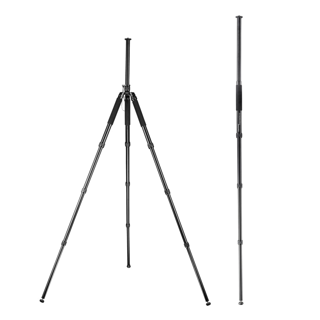 Mantona Wolverine XL alluminio, treppiede fotografico professionale molto stabile senza testa a sfera, seconda colonna centrale corta per macro, per la fotografia di paesaggio, architettura e sport