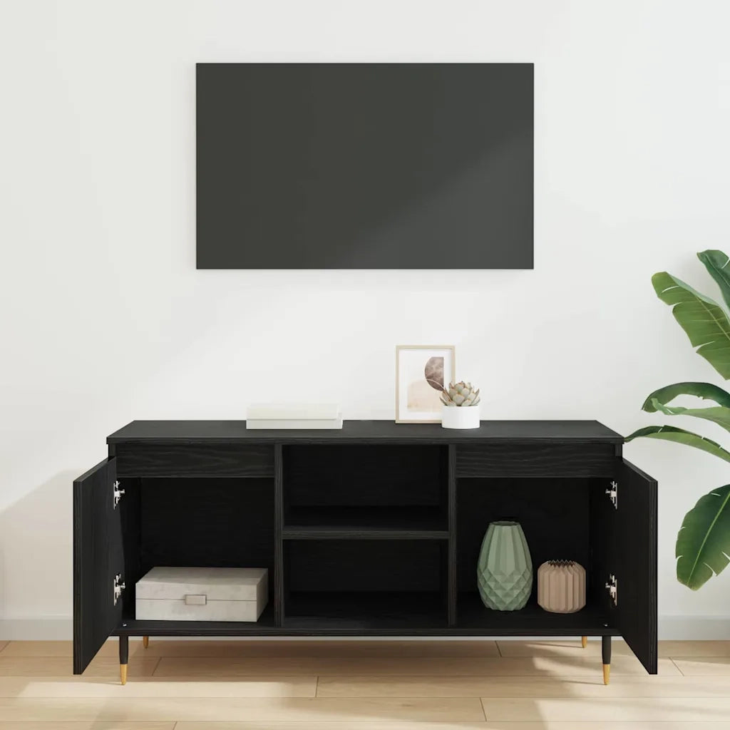 Mobile TV Rovere Nero 104 x 35 x 50 cm Legno multistrato 881931