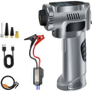 Trade Shop - Compressore D'aria Portatile Pompa Elettrica Wireless 4in1 8000mah Con Luce Emergenza Auto -