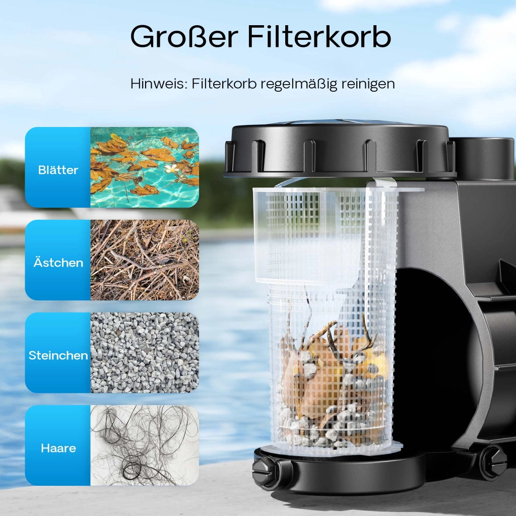 Pompa piscina per ricircolo e filtraggio 5000 L/h 220 W Pompa di circolazione