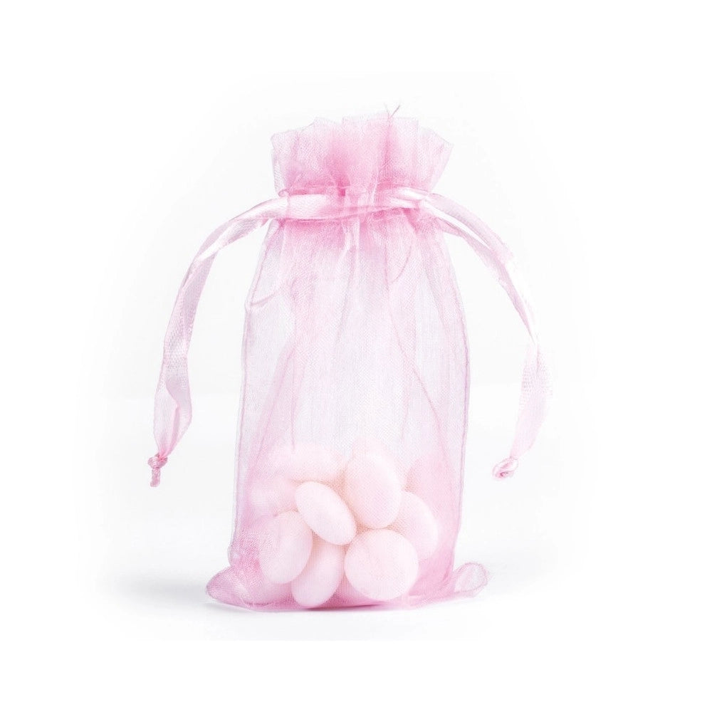 Trade Shop - Sacchetti Rosa Organza Bomboniera Nascita Matrimonio Compleanno Confetti Regalo -