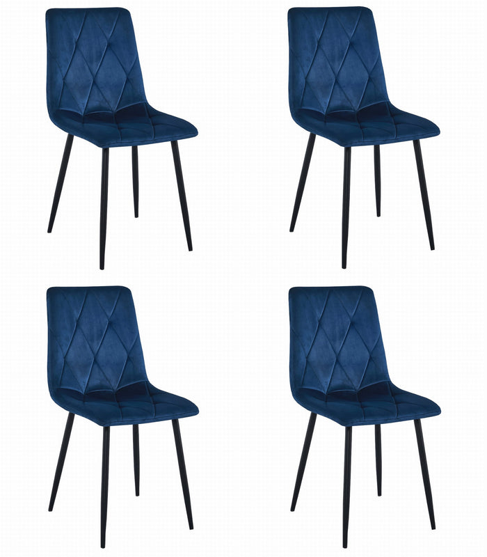 Sedia Valora TYRA in velluto nero e metallo x4