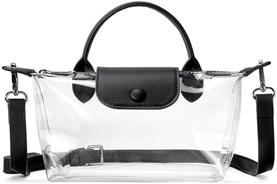 Borsa trasparente, approvata per stadi, piccola borsa da crossbody, borsa a mano per concerti e eventi sportivi.