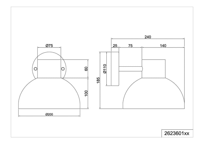 Applique da esterno, metallo, verde, H 19 cm, Elbe