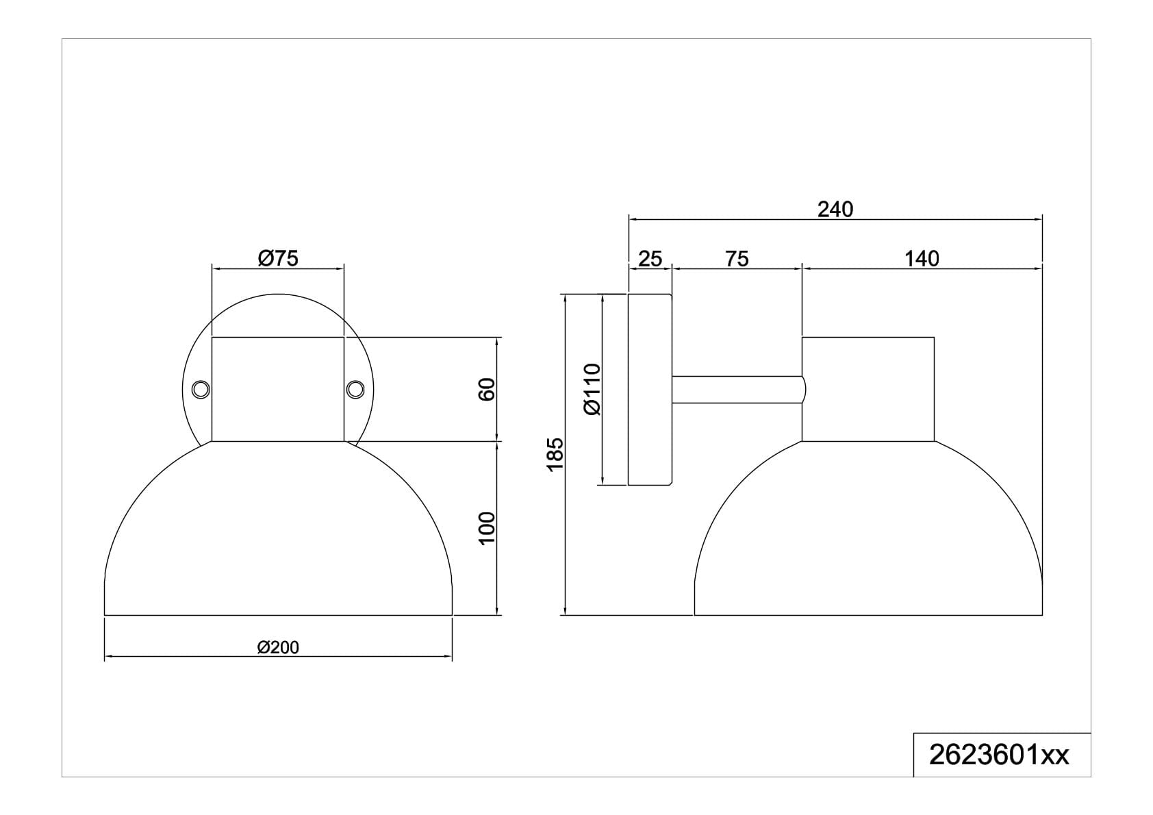 Applique da esterno, metallo, antracite, H 19 cm, Elbe