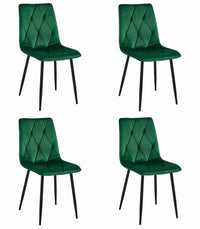 Sedia Valora Tyra in velluto verde scuro / gambe nere x 4