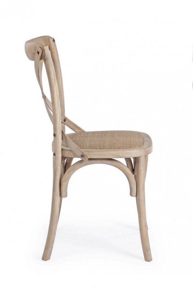 Sedia Cross Grigio Naturale in Legno