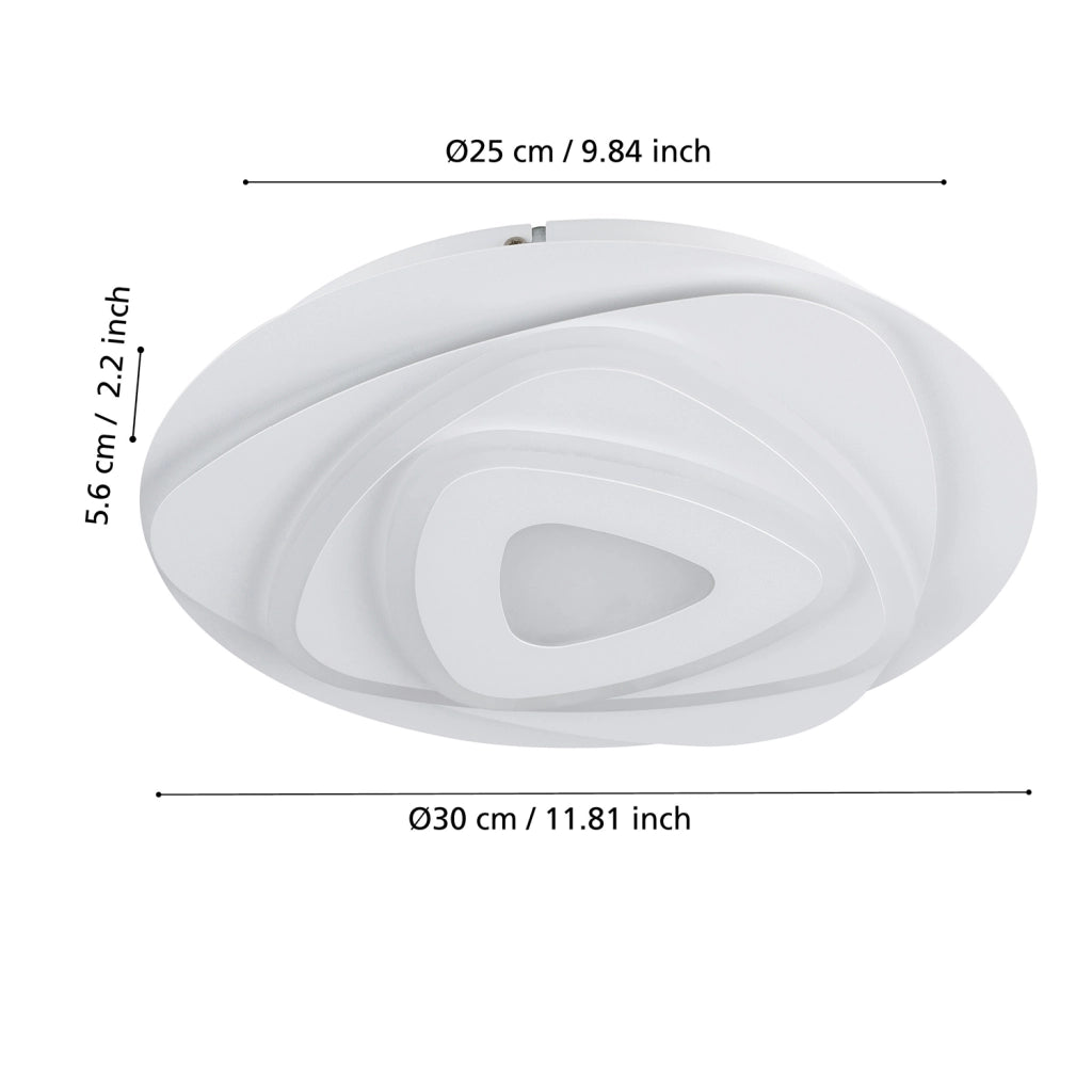 Plafoniera Contemporanea Palagiano Acciaio Bianco Luce Led Integrato 14,7W