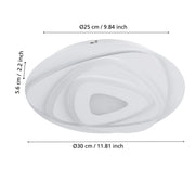 Plafoniera Contemporanea Palagiano Acciaio Bianco Luce Led Integrato 14,7W