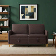 Divano con Storage Marrone Scuro 152 x 78 x 87 cm Poliestere 42036923