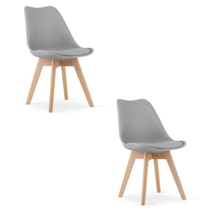 Sedie Valora RIKX grigie per sala da pranzo/soggiorno x 2