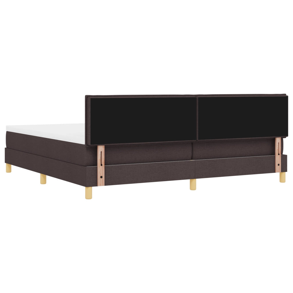 Letto con Box Spring e Materasso Marrone Scuro 200x200 cm Tessuto