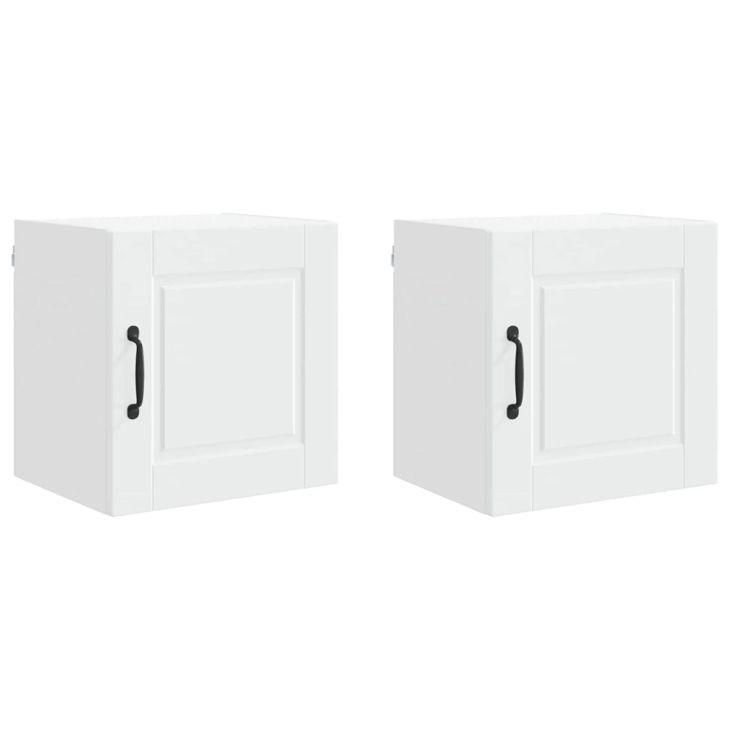 Set di 2 pensili da cucina moderni con ripiani 40 x 31 x 40 cm in legno composito bianco 02_0054222