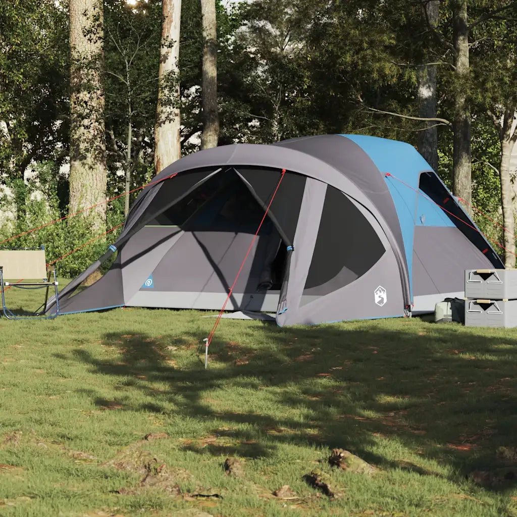 Tenda Familiare a Tunnel per 6 Persone Blu Impermeabile 4009459
