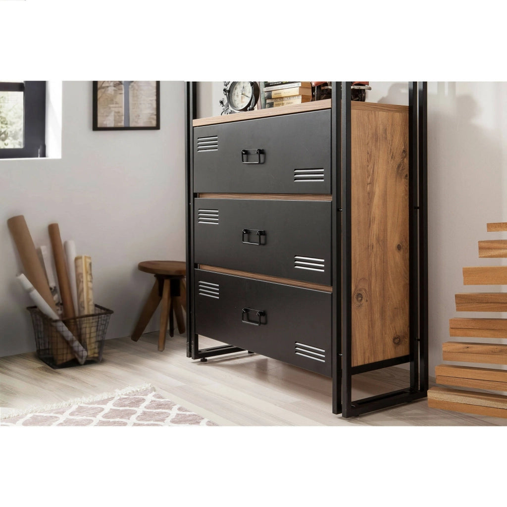 Biblioteca Podul, Libreria 2 Ripiani, 90x35x180h cm Marrone Quercia