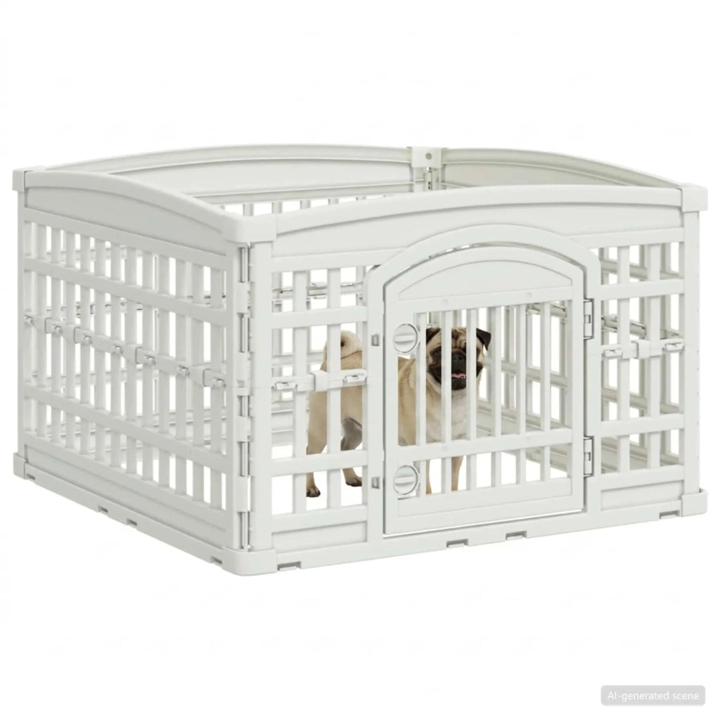 Parco giochi per cani a 4 pannelli Bianco 91 x 91 x 58 cm 42027219