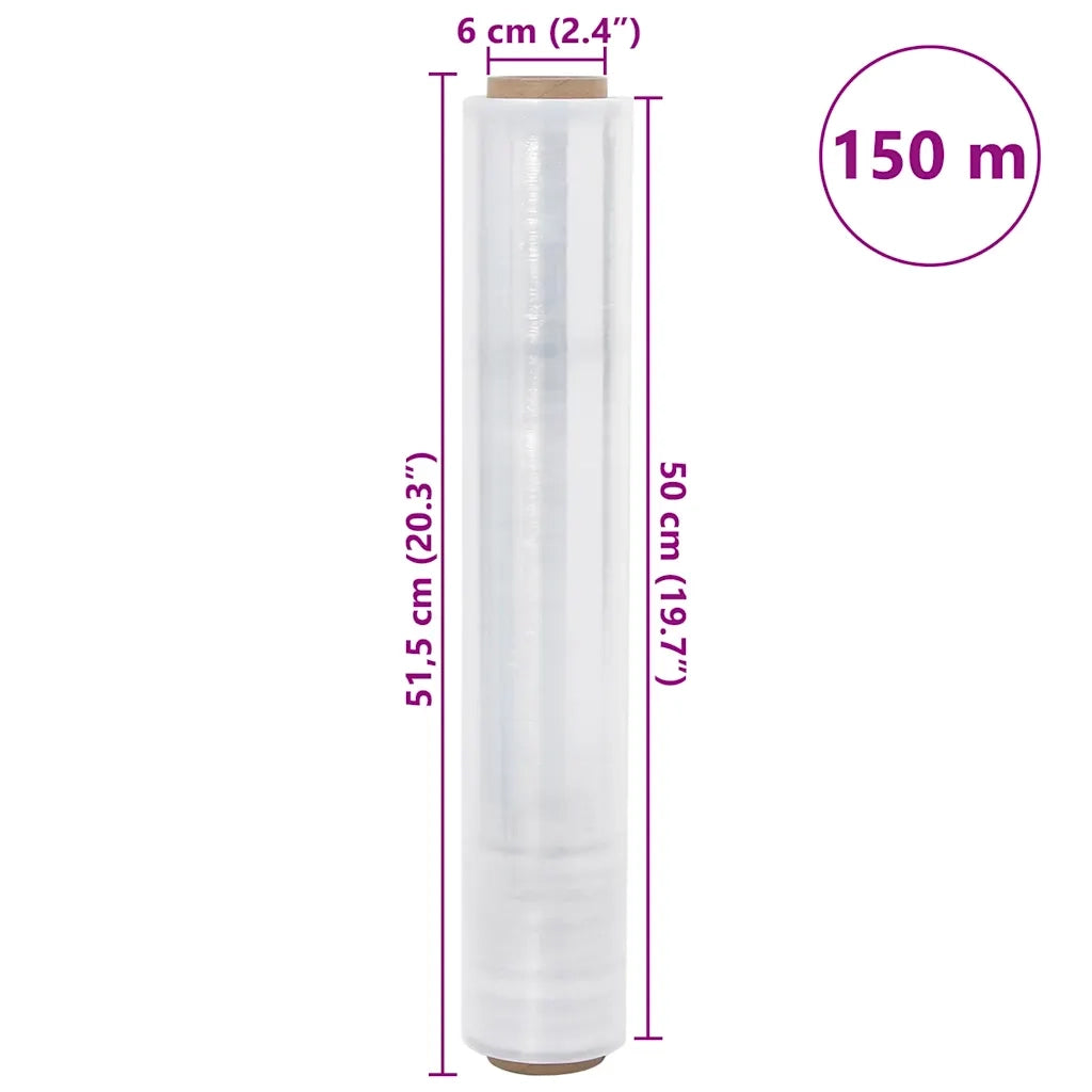 vidaXL Film Estensibile 6 pz Trasparente 17 μm 50 cm x 150 m