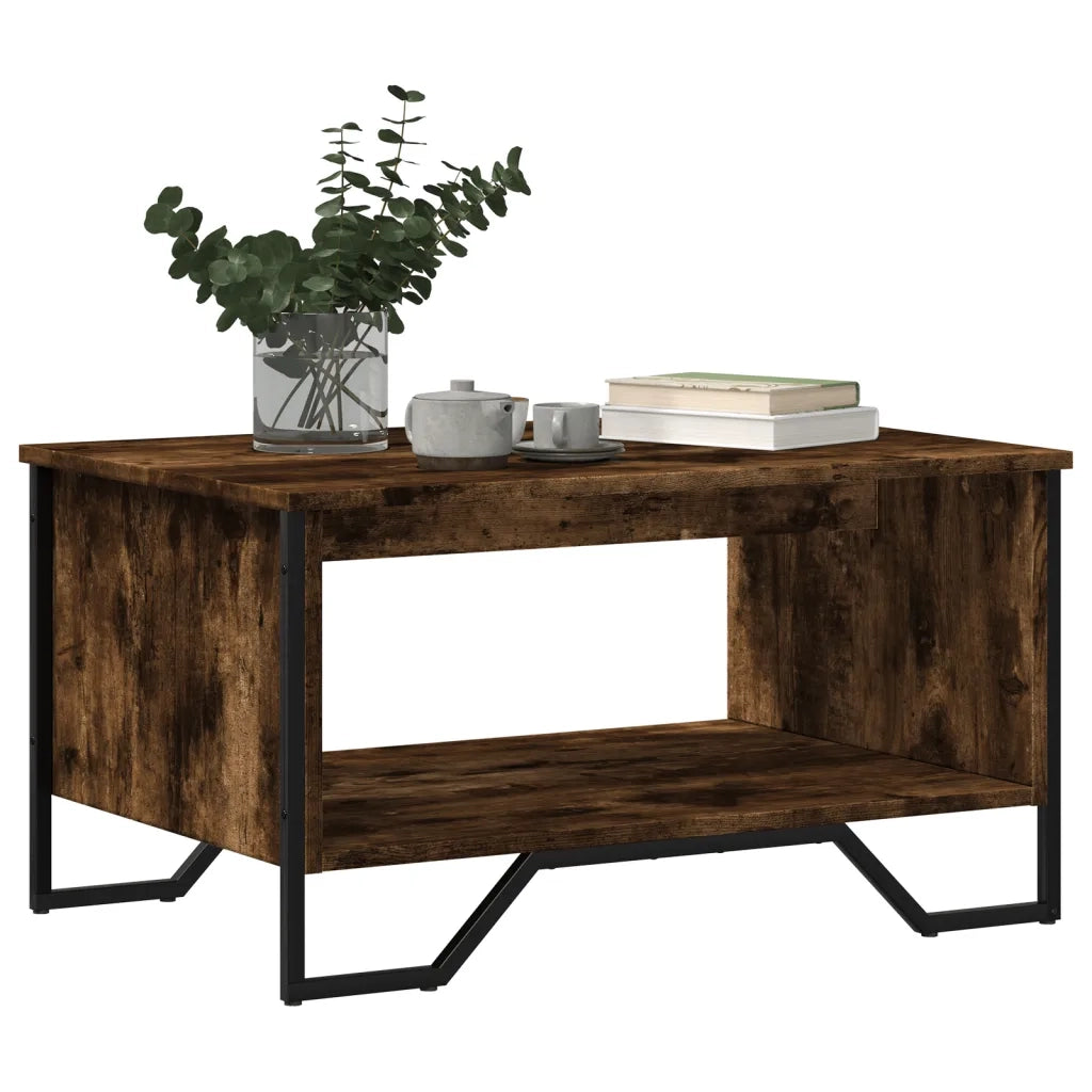 Tavolino da Salotto Rovere Fumo 75x51x40cm in Legno Multistrato 848486