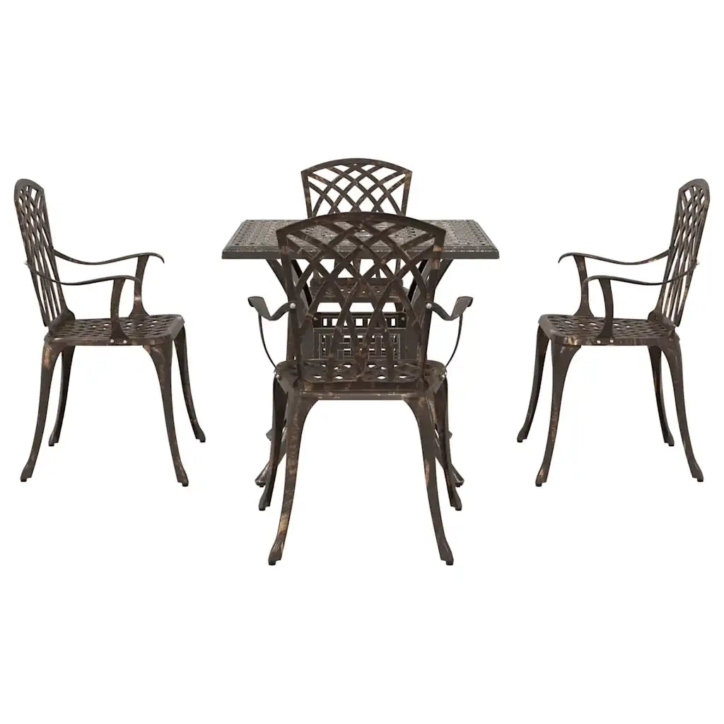 Set di Tavolo da Giardino 5 pcs Bronzo Alluminio pressofuso 3334760