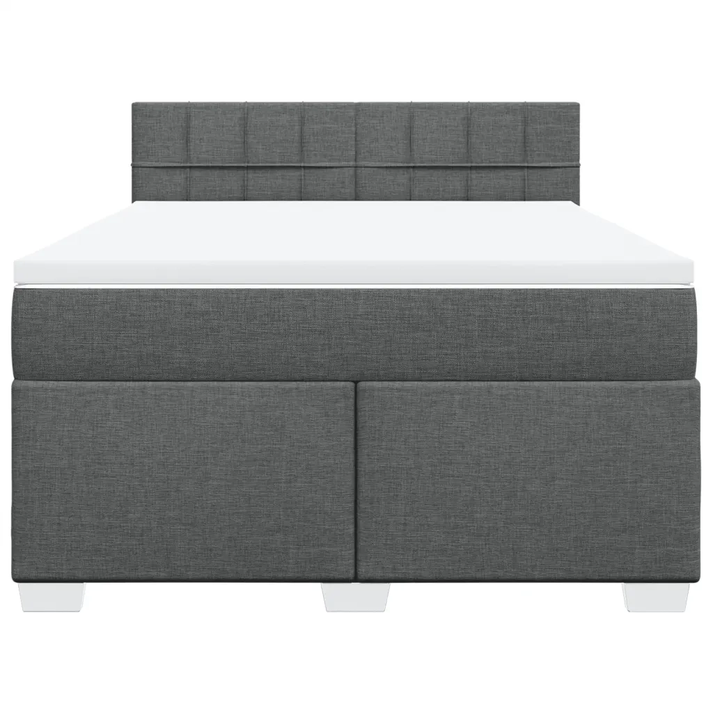 Giroletto a Molle con Materasso Grigio Scuro 140x200cm Tessuto