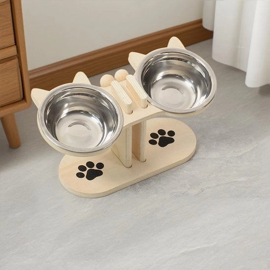 Supporto per ciotole per animali da collo adattabile | Ciotola per cibo universale per gatti e cani, tavola da pranzo pieghevole per animali domestici
