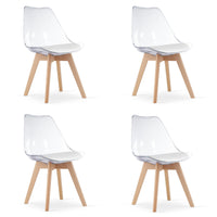 Sedia VALORA RIXK - Trasparente con gambe naturali x 4